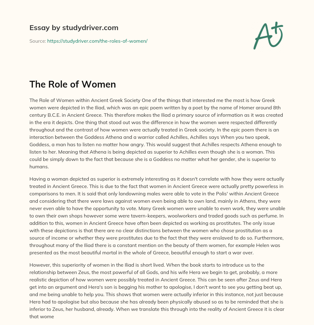The Role of Women essay