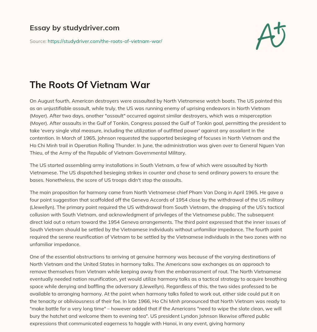 The Roots of Vietnam War essay