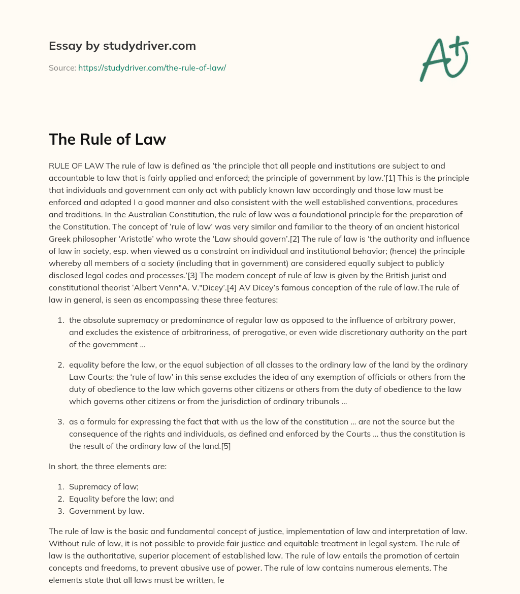 the rule of law essay