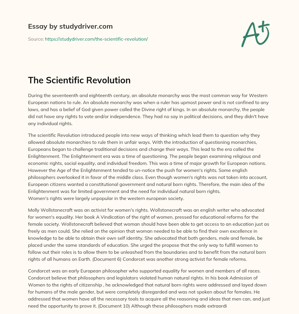 The Scientific Revolution essay
