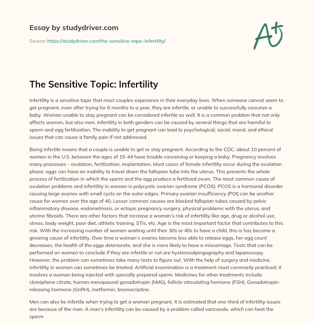 The Sensitive Topic: Infertility essay