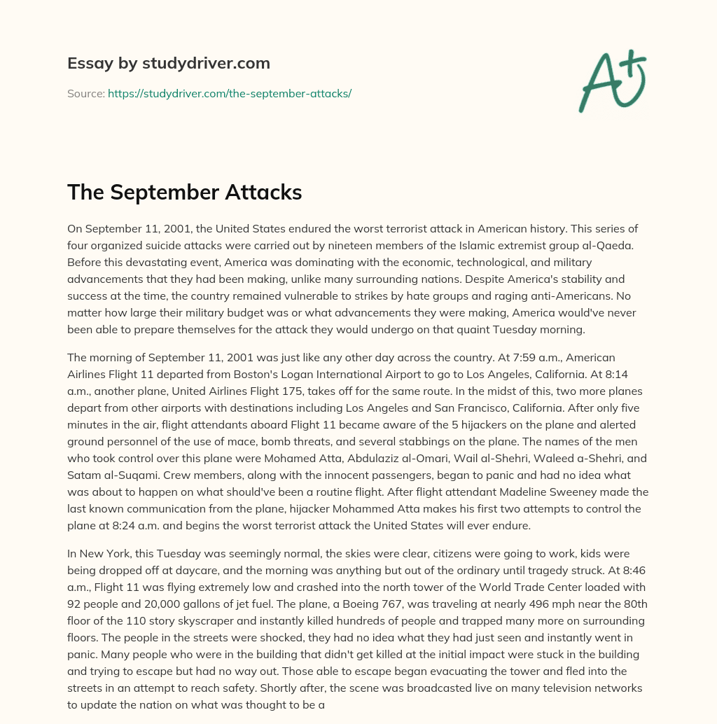 The September Attacks essay
