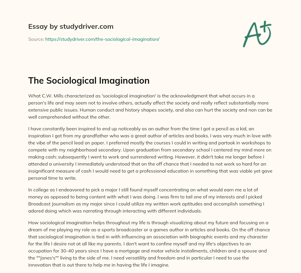 The Sociological Imagination essay