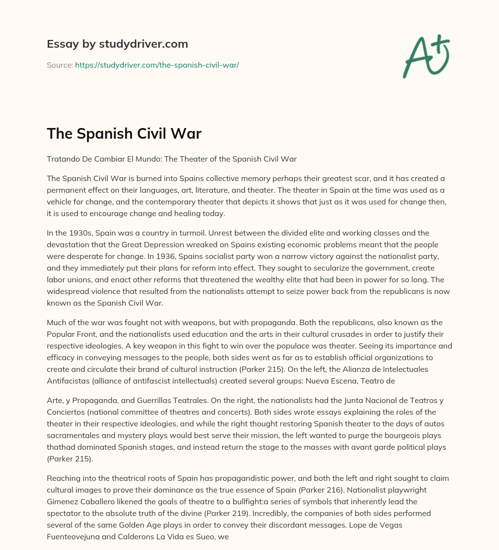 The Spanish Civil War essay