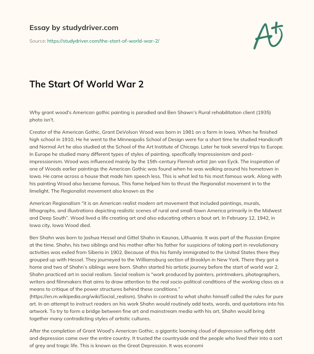 The Start of World War 2 essay