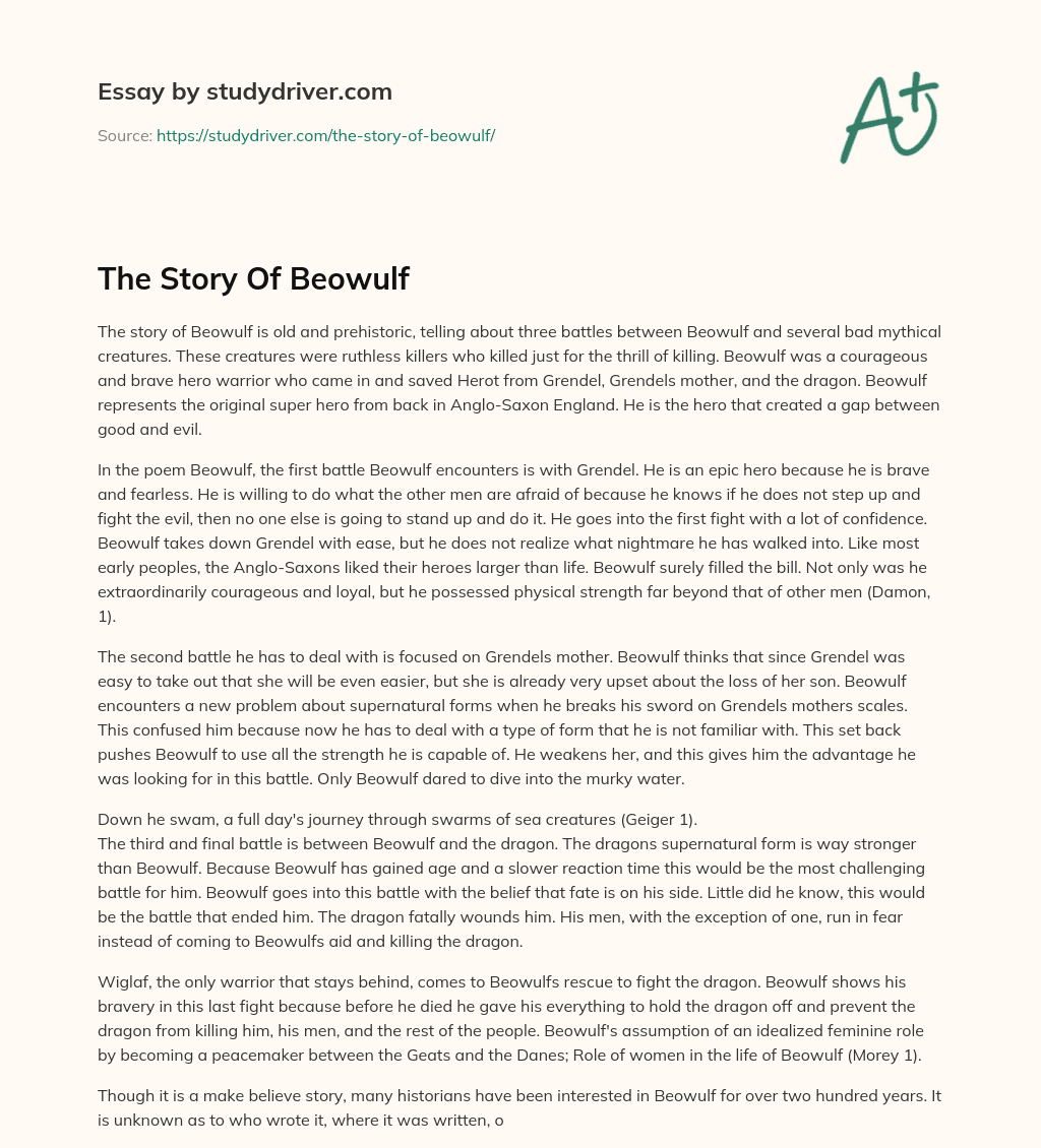 The Story of Beowulf essay