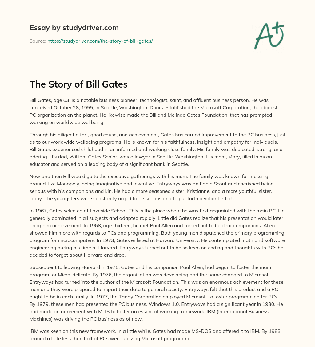 The Story of Bill Gates essay