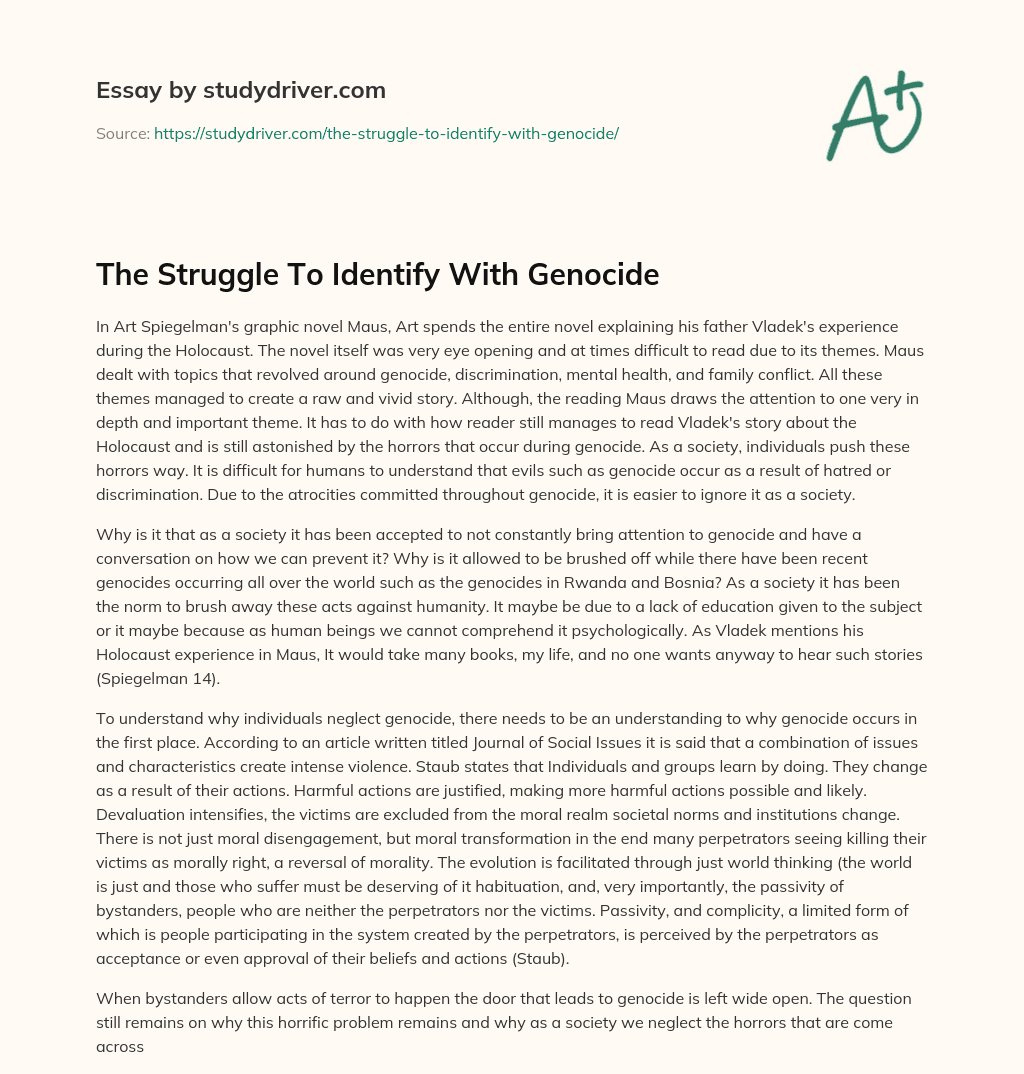 The Struggle to Identify with Genocide essay