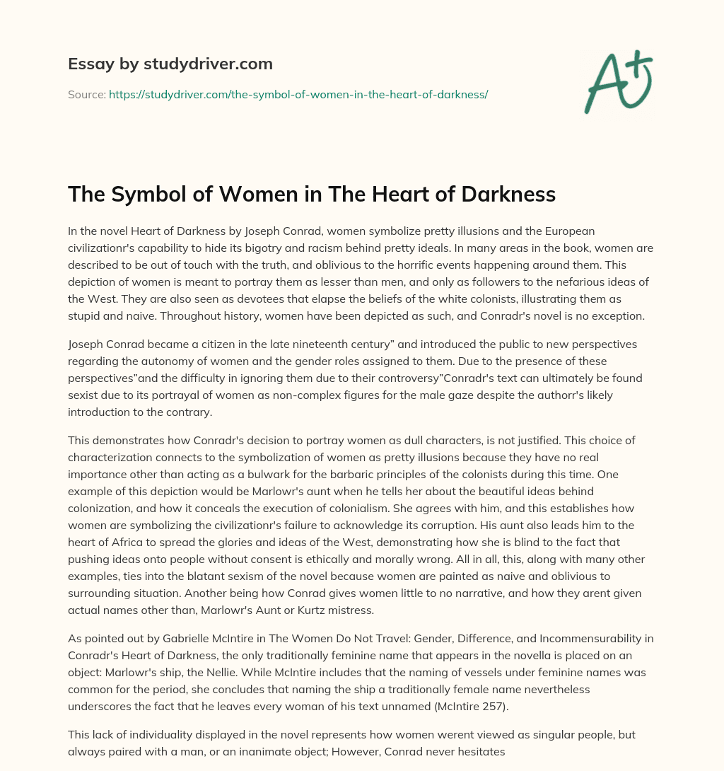 The Symbol of Women in the Heart of Darkness essay