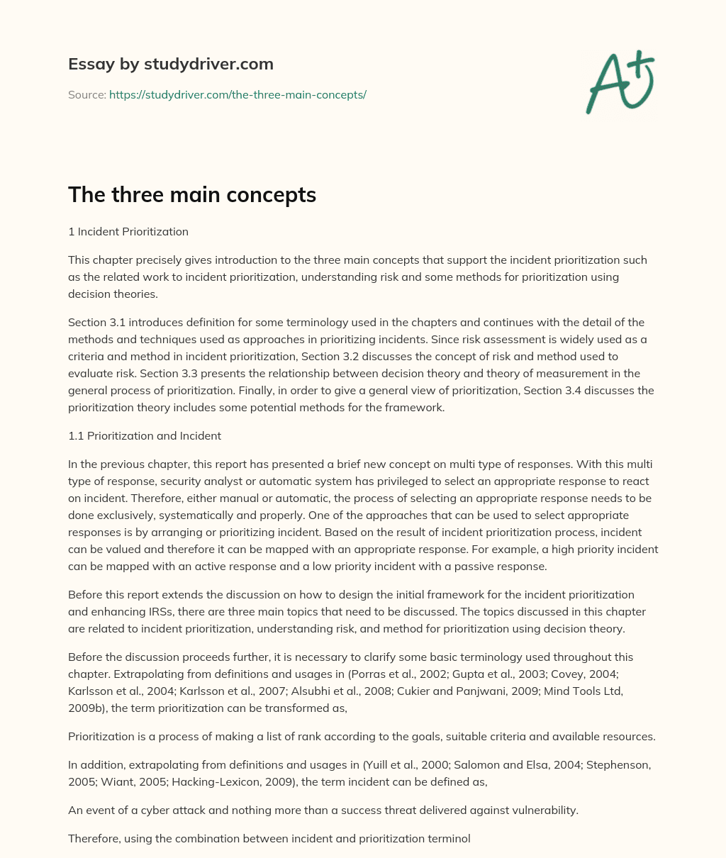 The Three Main Concepts essay