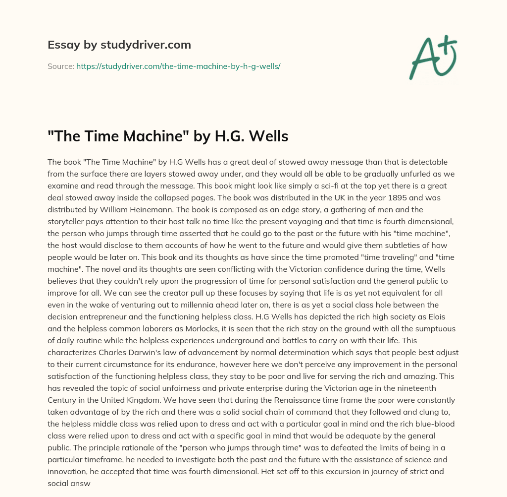 “The Time Machine” by H.G. Wells essay