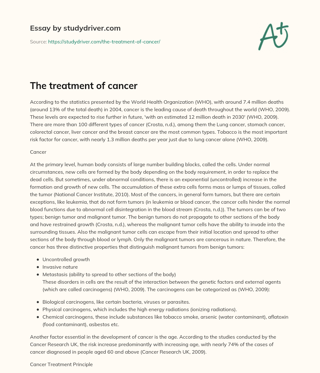 research essay on cancer