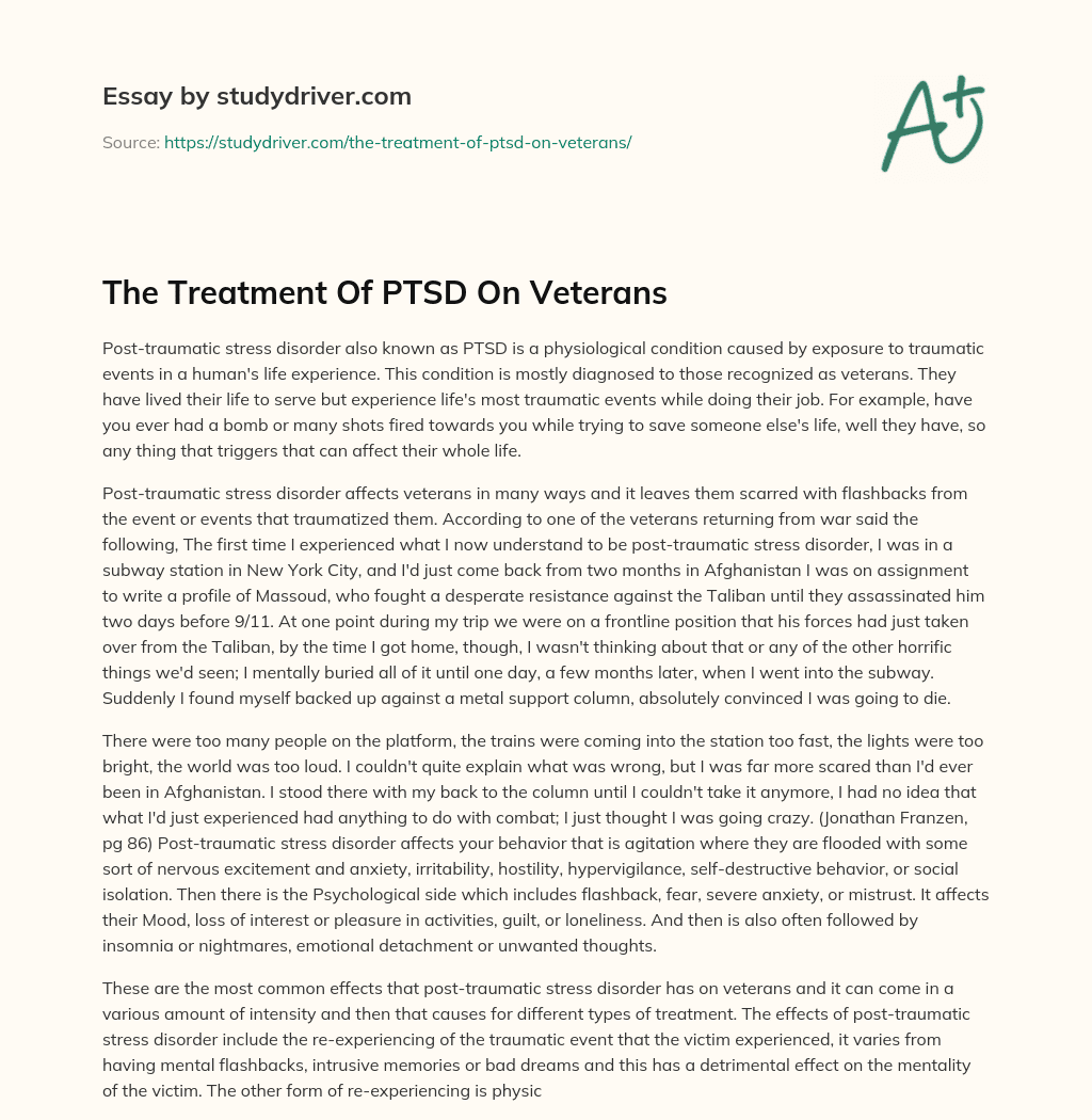 The Treatment of PTSD on Veterans essay