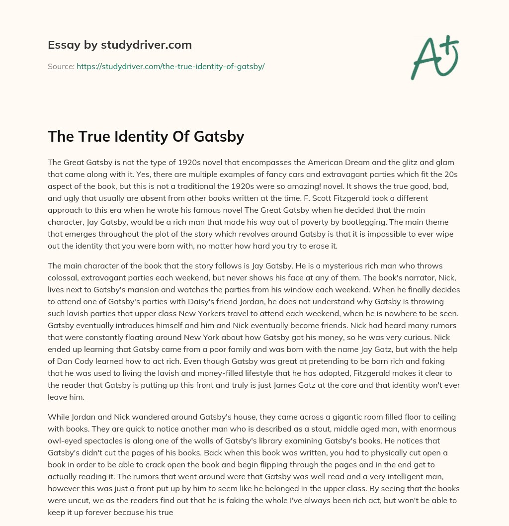 The True Identity of Gatsby essay