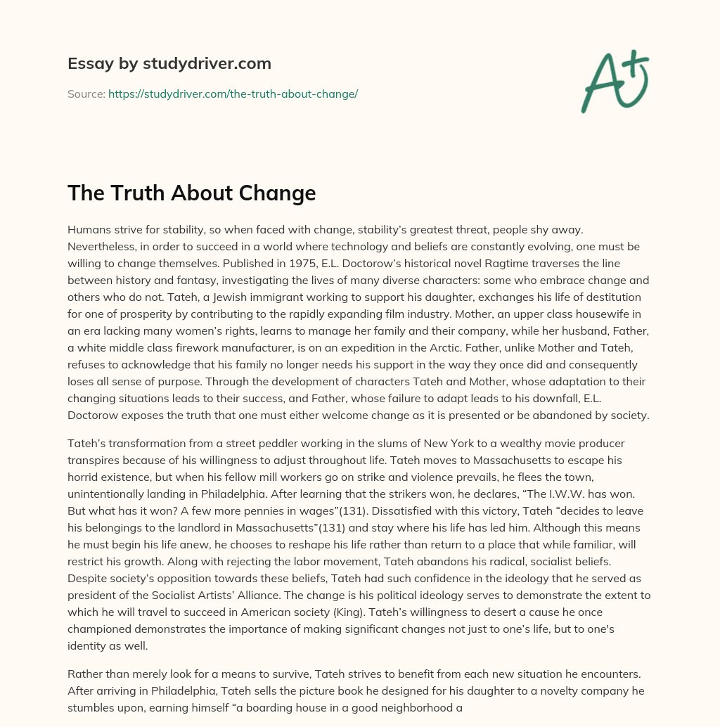 The Truth about Change essay