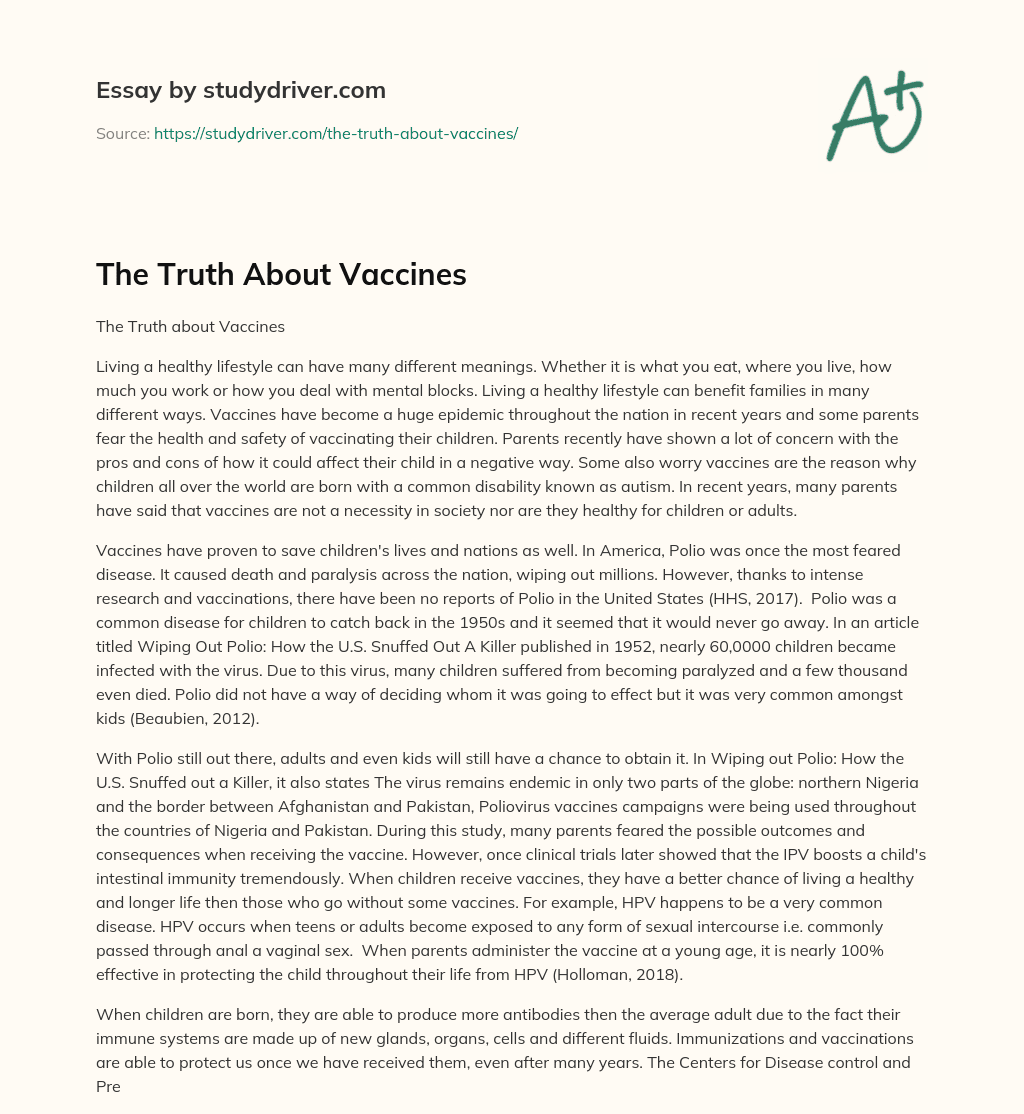 The Truth about Vaccines essay