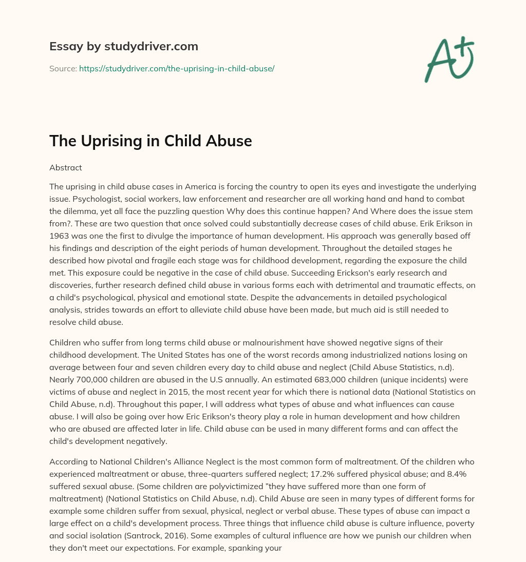 The Uprising in Child Abuse essay