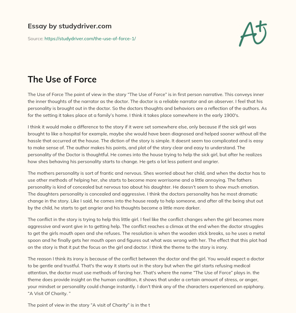 The Use of Force essay