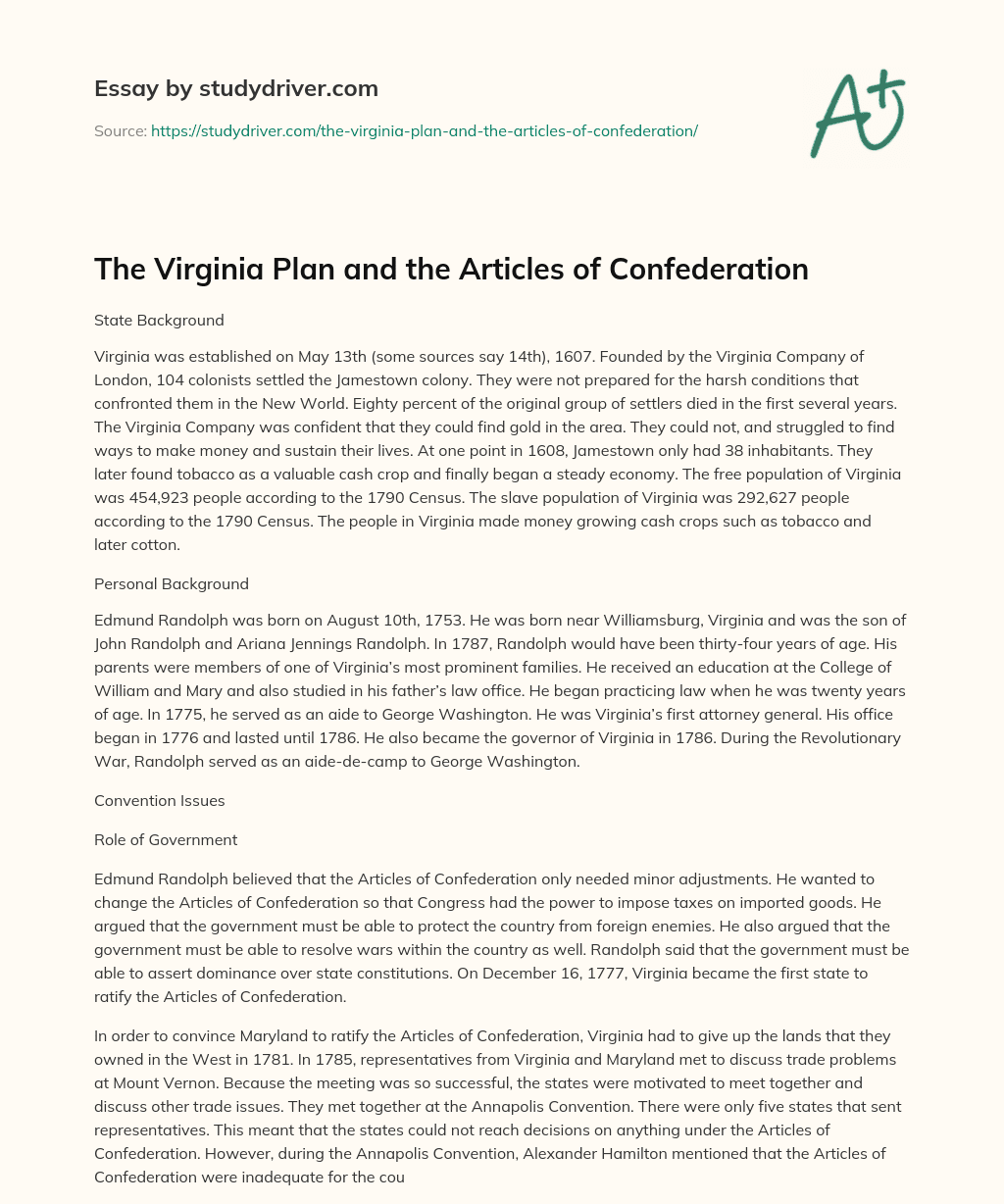 articles of confederation essay conclusion