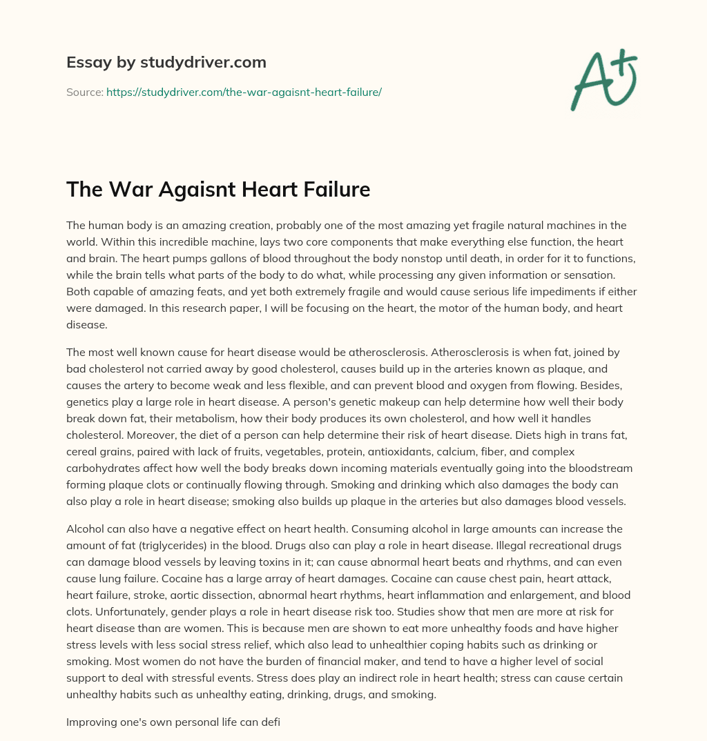The War Agaisnt Heart Failure essay