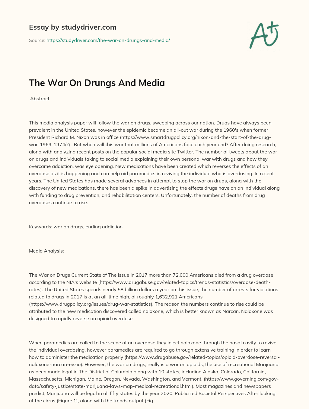 The War on Drungs and Media essay