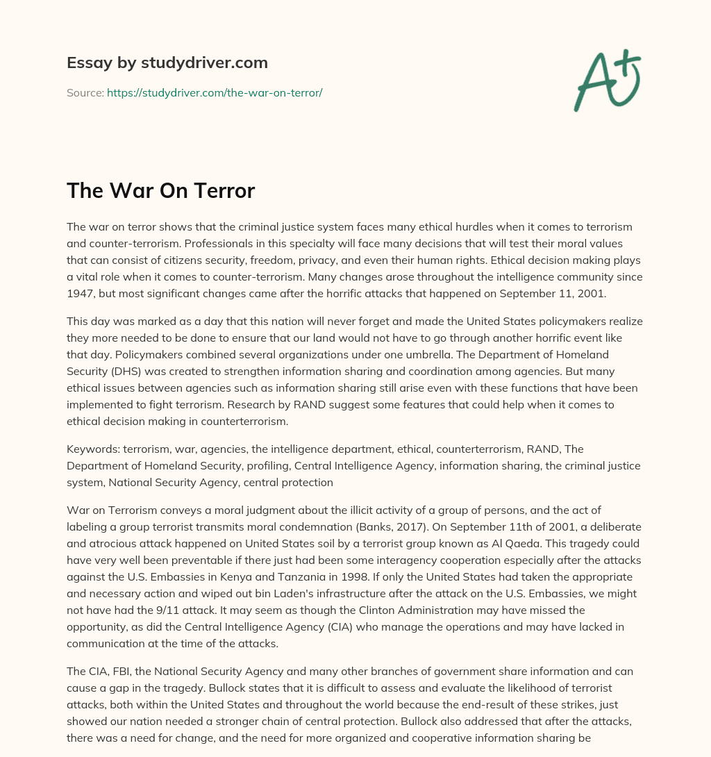 The War on Terror essay