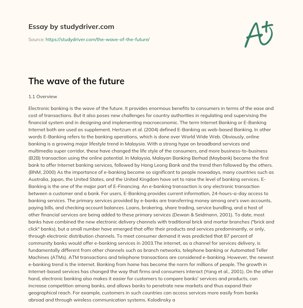 The Wave of the Future essay