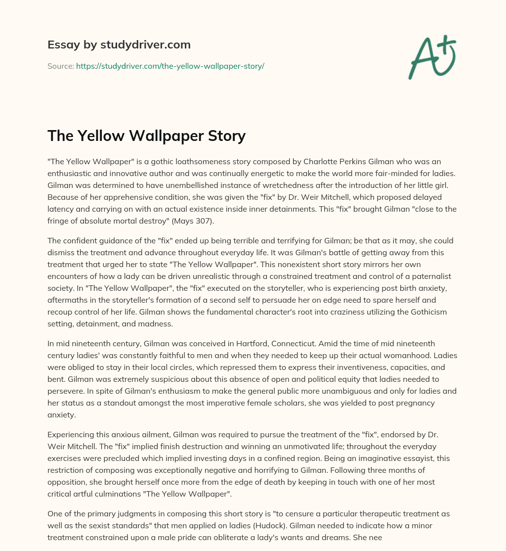 The Yellow Wallpaper Story essay