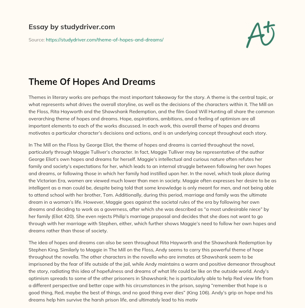 Theme of Hopes and Dreams essay