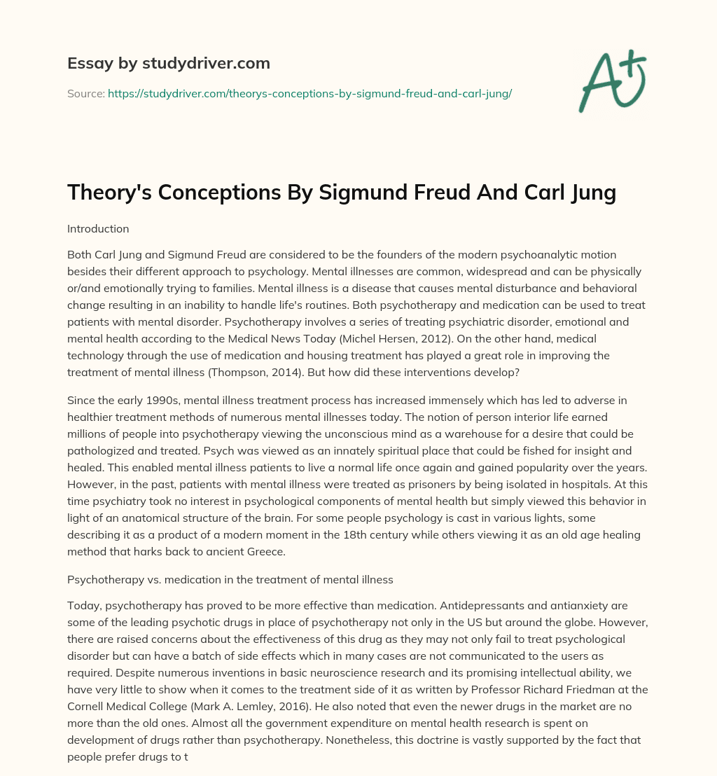Theory’s Conceptions by Sigmund Freud and Carl Jung essay