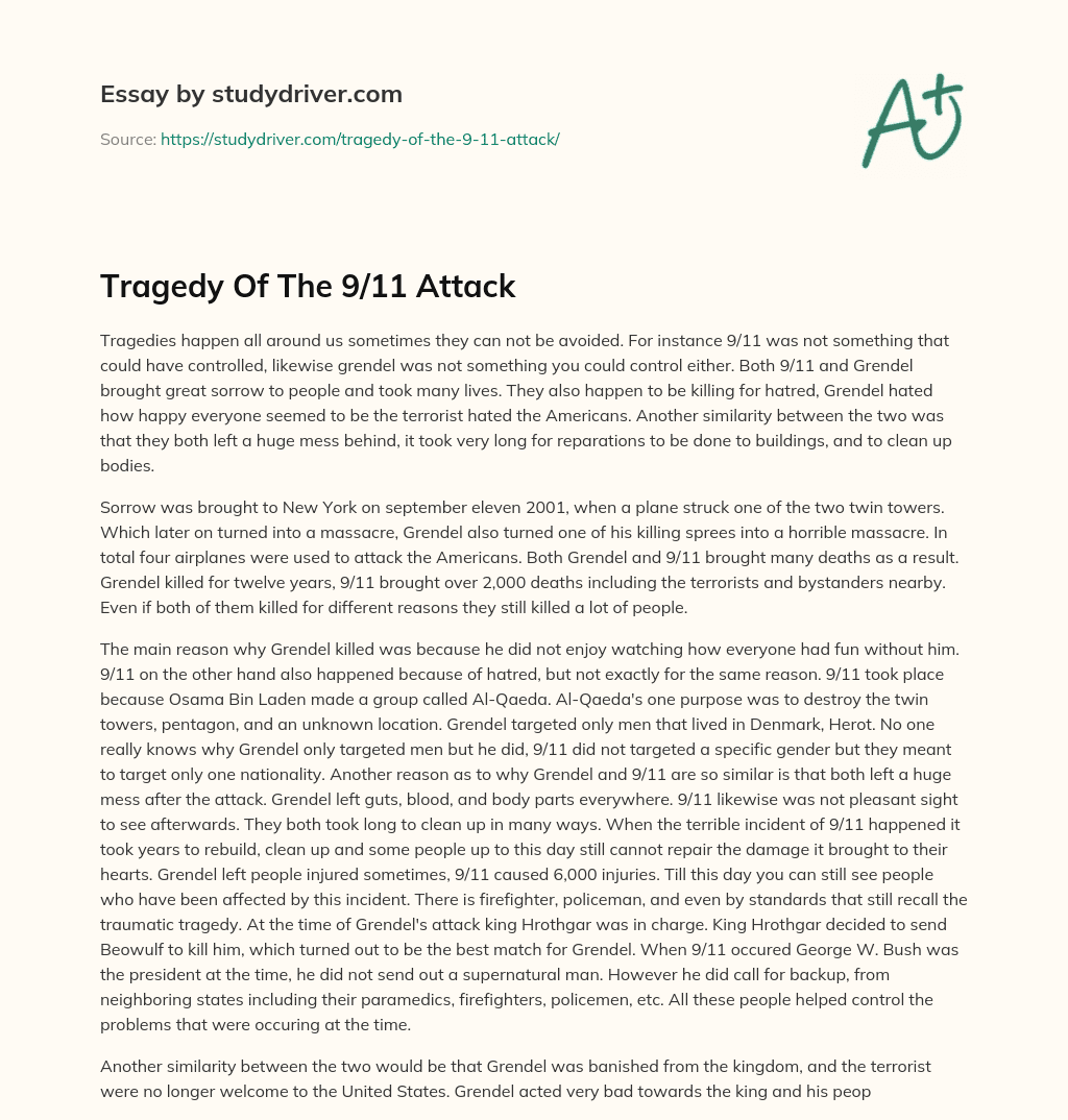 Tragedy of the 9/11 Attack essay