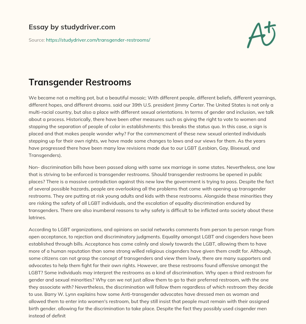Transgender Restrooms essay