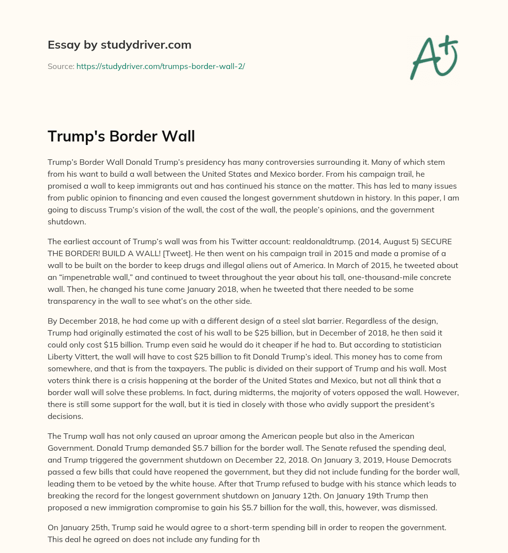 Trump’s Border Wall essay
