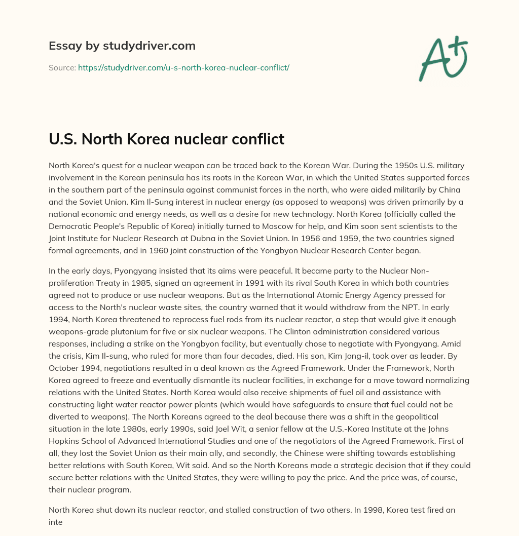 U.S. North Korea Nuclear Conflict essay