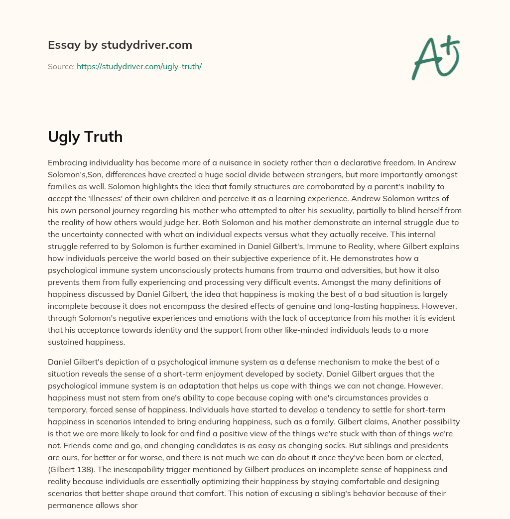 Ugly Truth essay