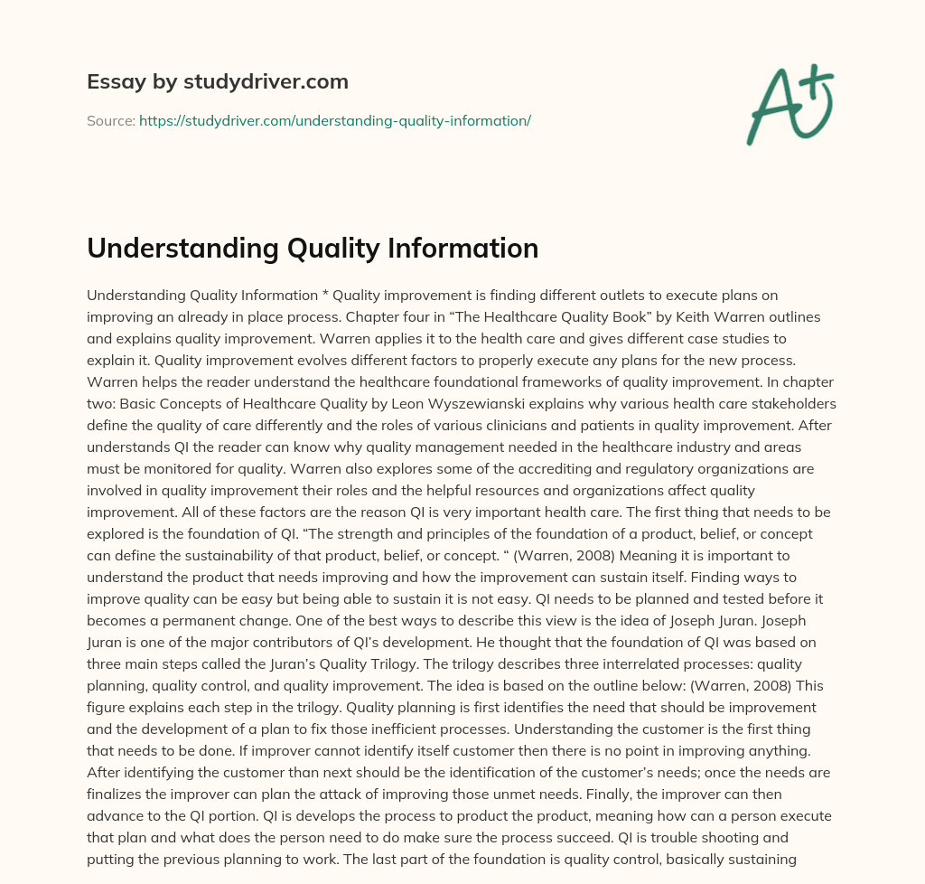 Understanding Quality Information essay