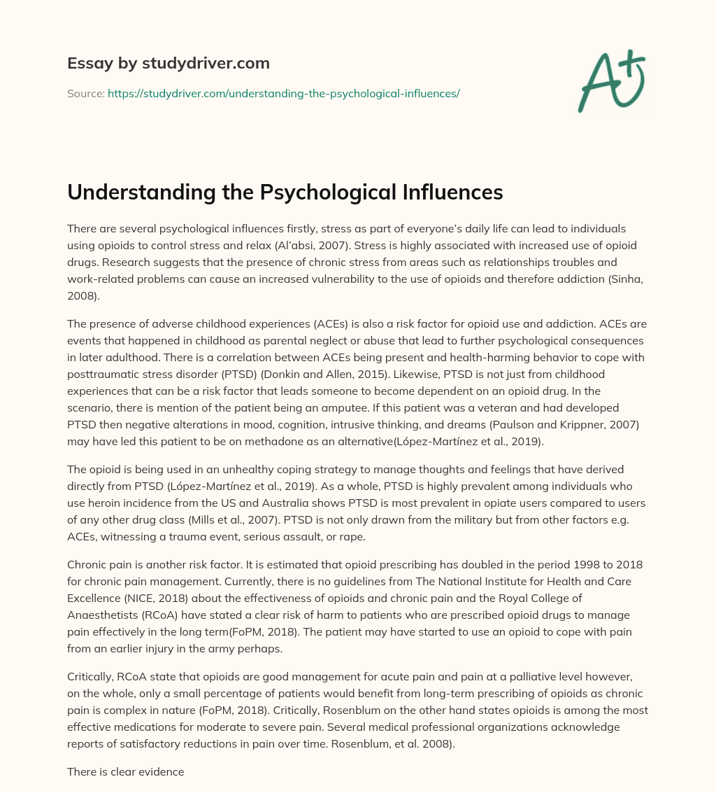 Understanding the Psychological Influences essay