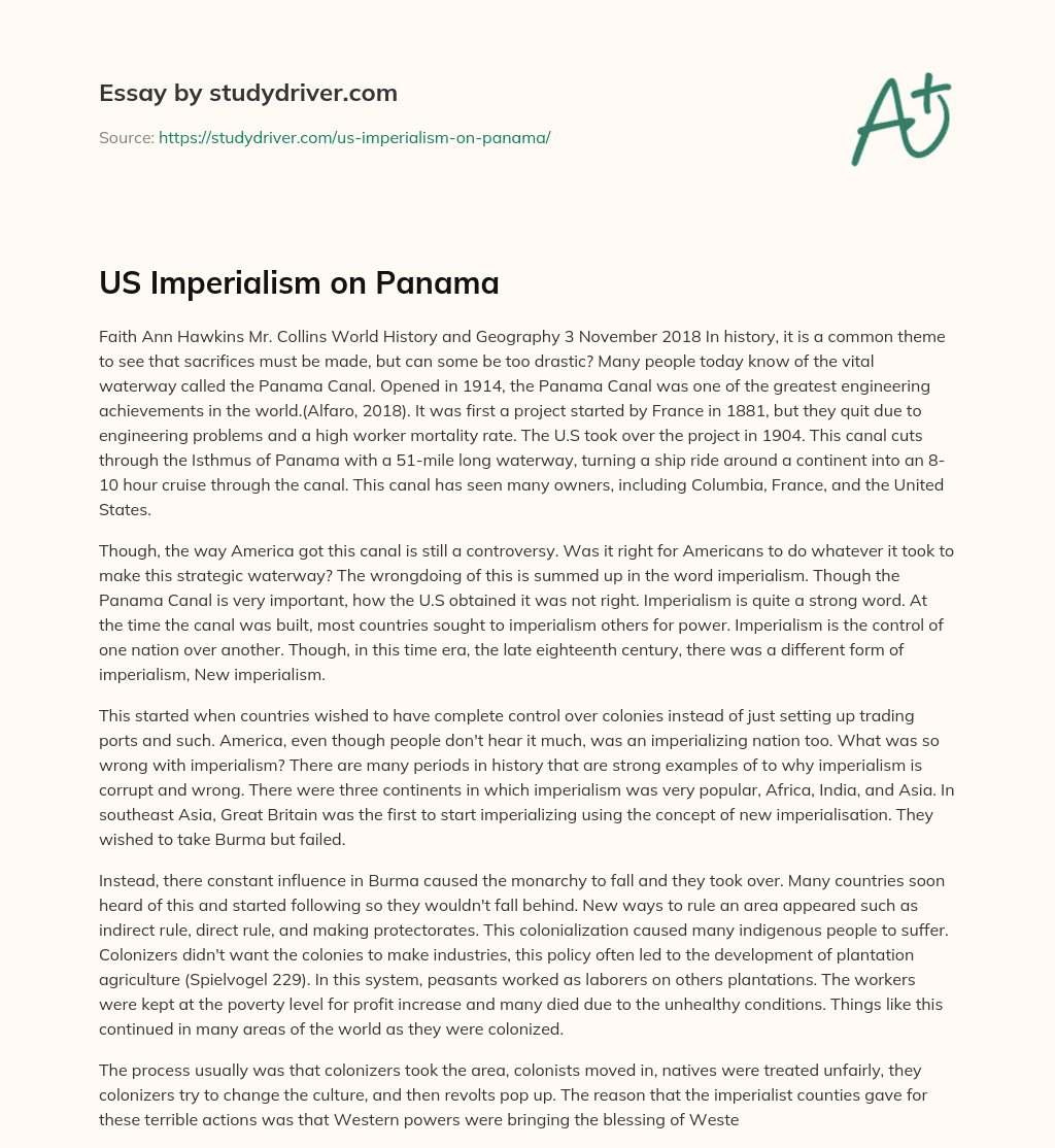 US Imperialism on Panama essay