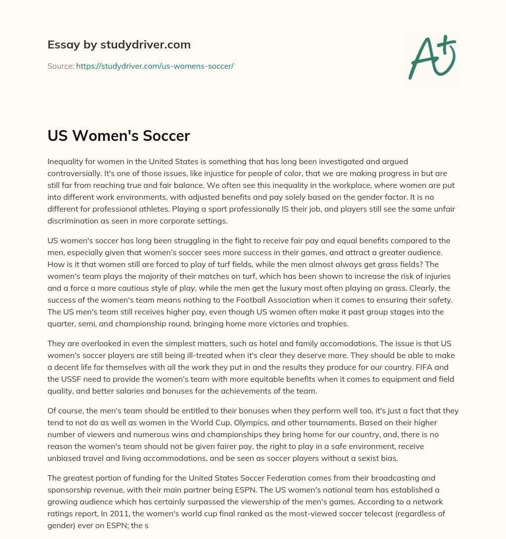 US Women’s Soccer essay