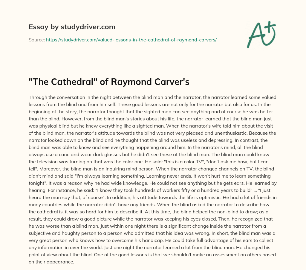 “The Cathedral” of Raymond Carver’s essay