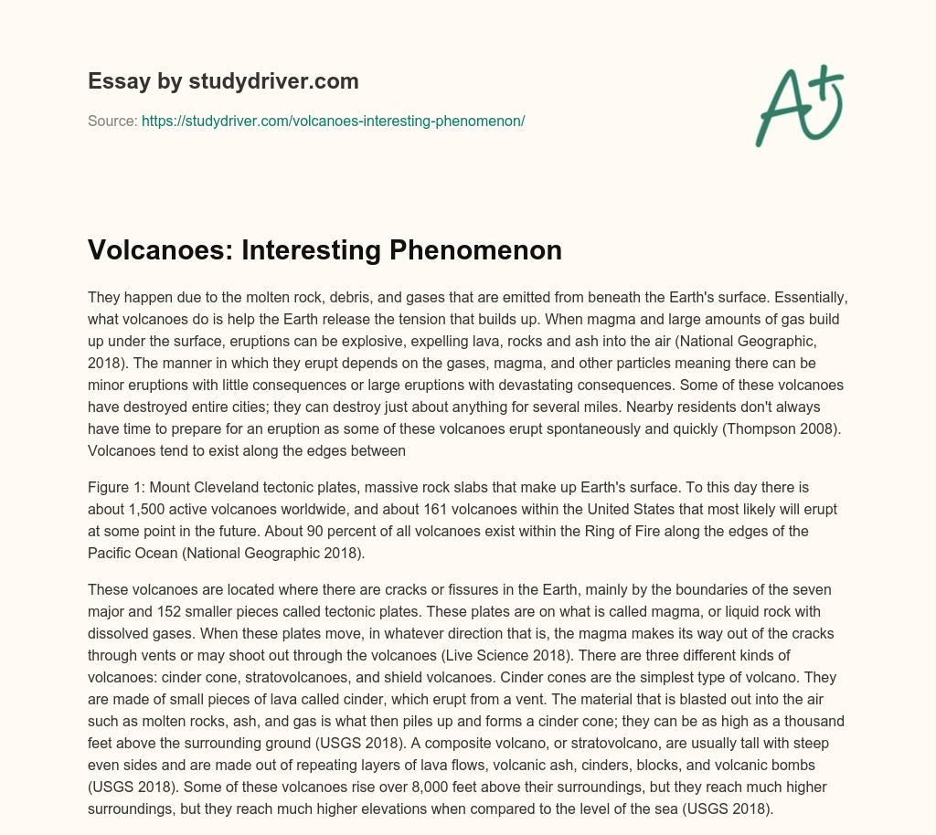 Volcanoes: Interesting Phenomenon essay