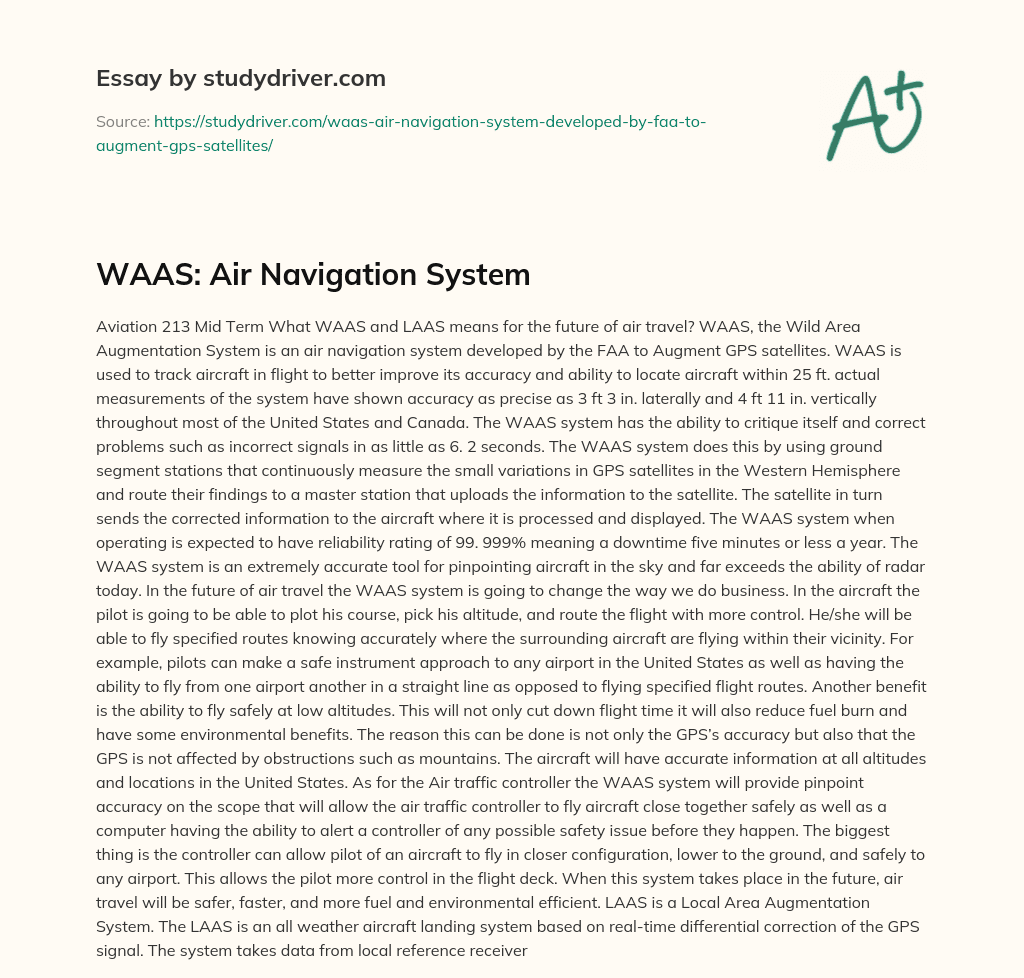 WAAS: Air Navigation System essay
