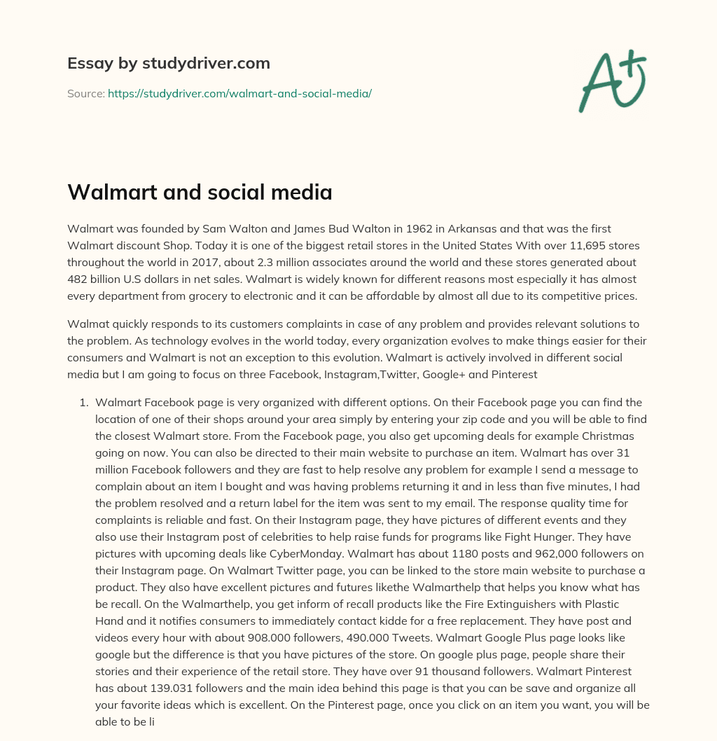 Walmart and Social Media essay