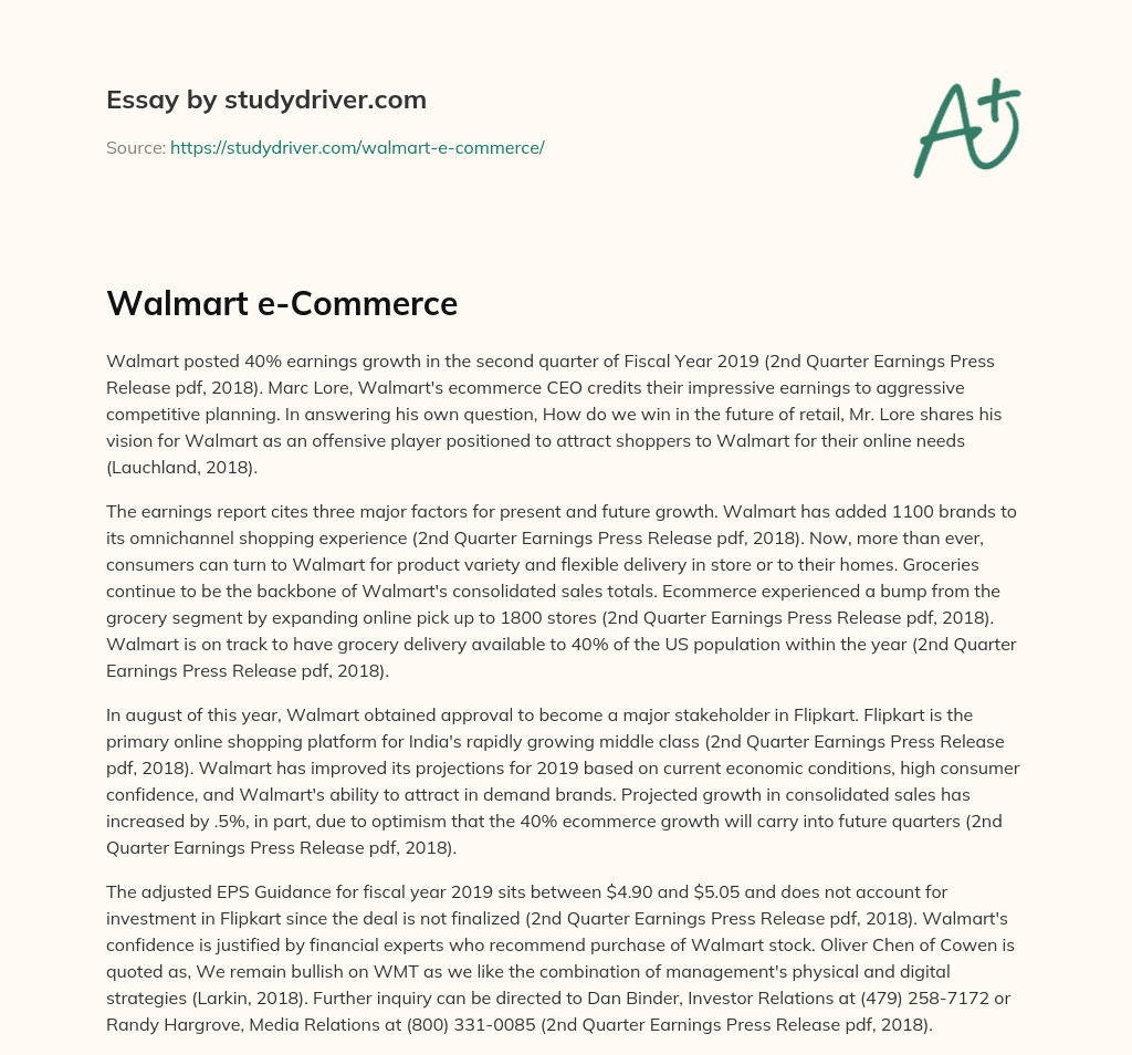 Walmart E-Commerce essay