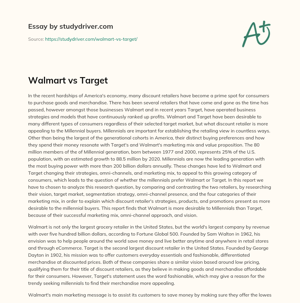 Walmart Vs Target essay