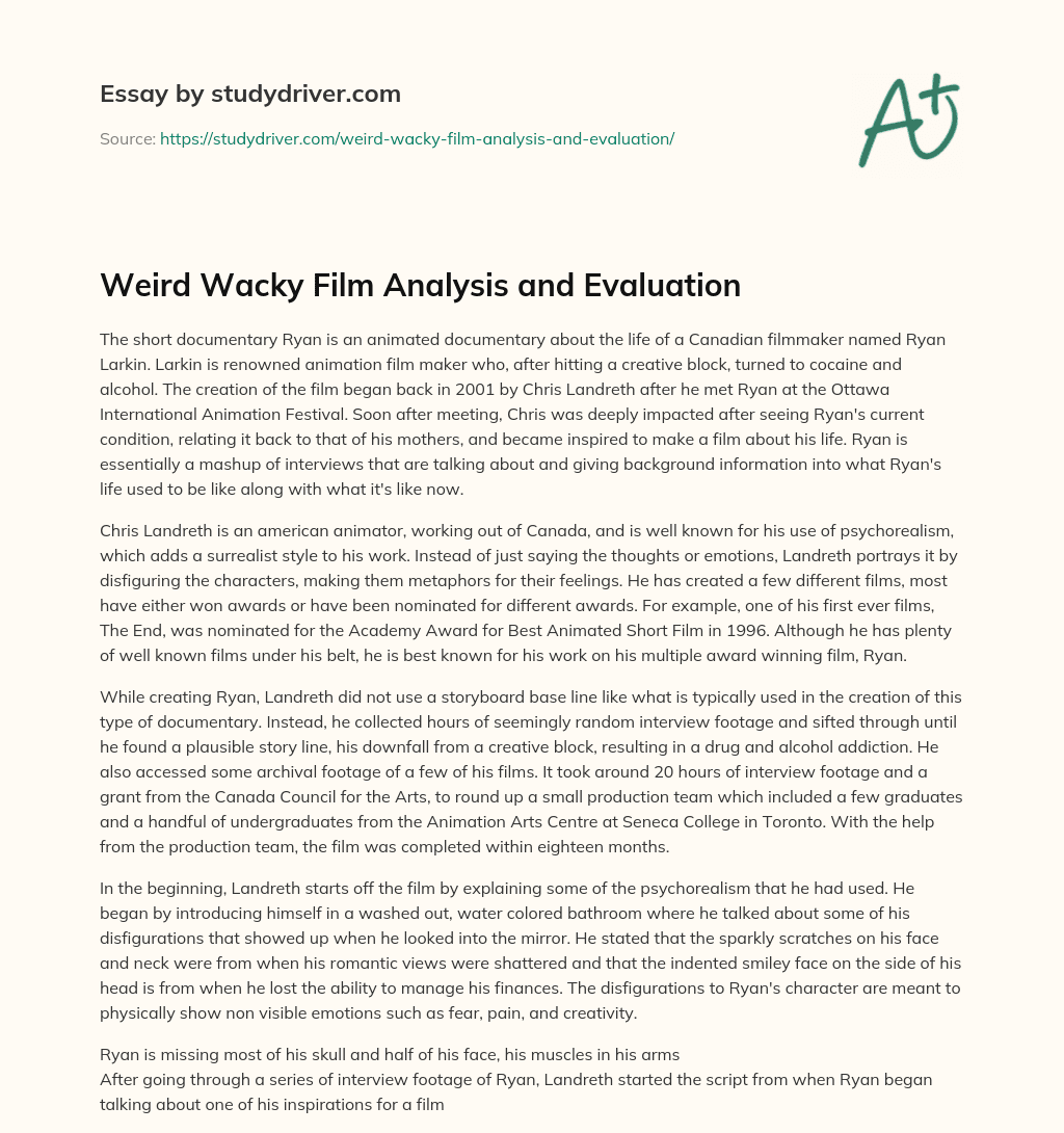 Weird Wacky Film Analysis and Evaluation essay