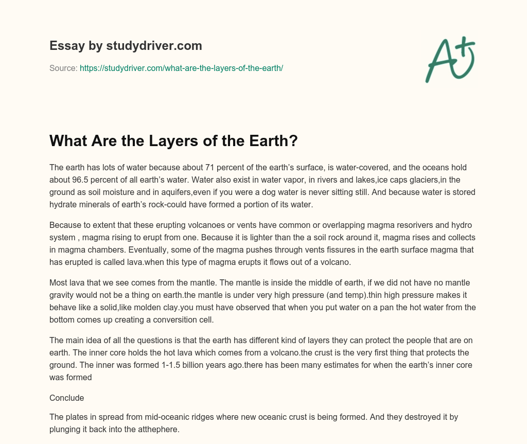What are the Layers of the Earth? essay