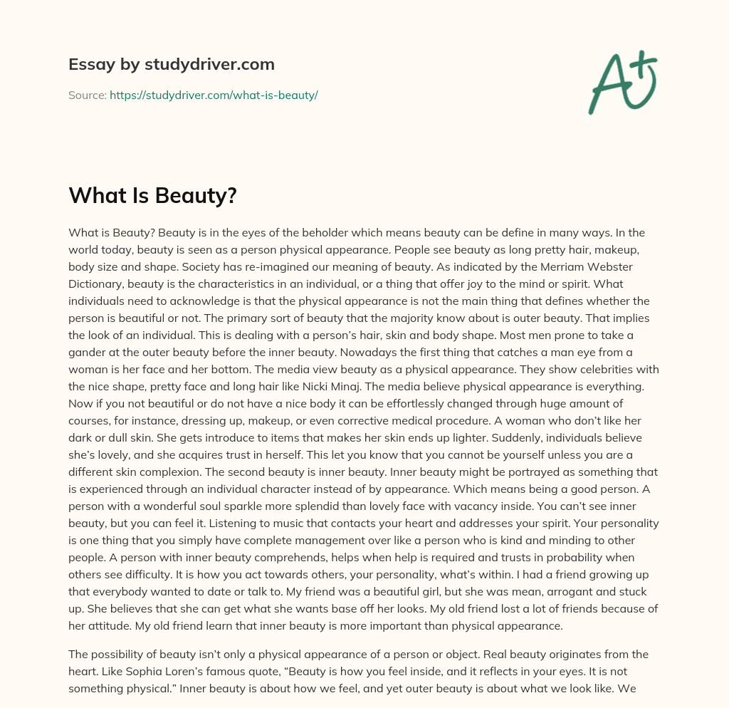 What is Beauty? essay