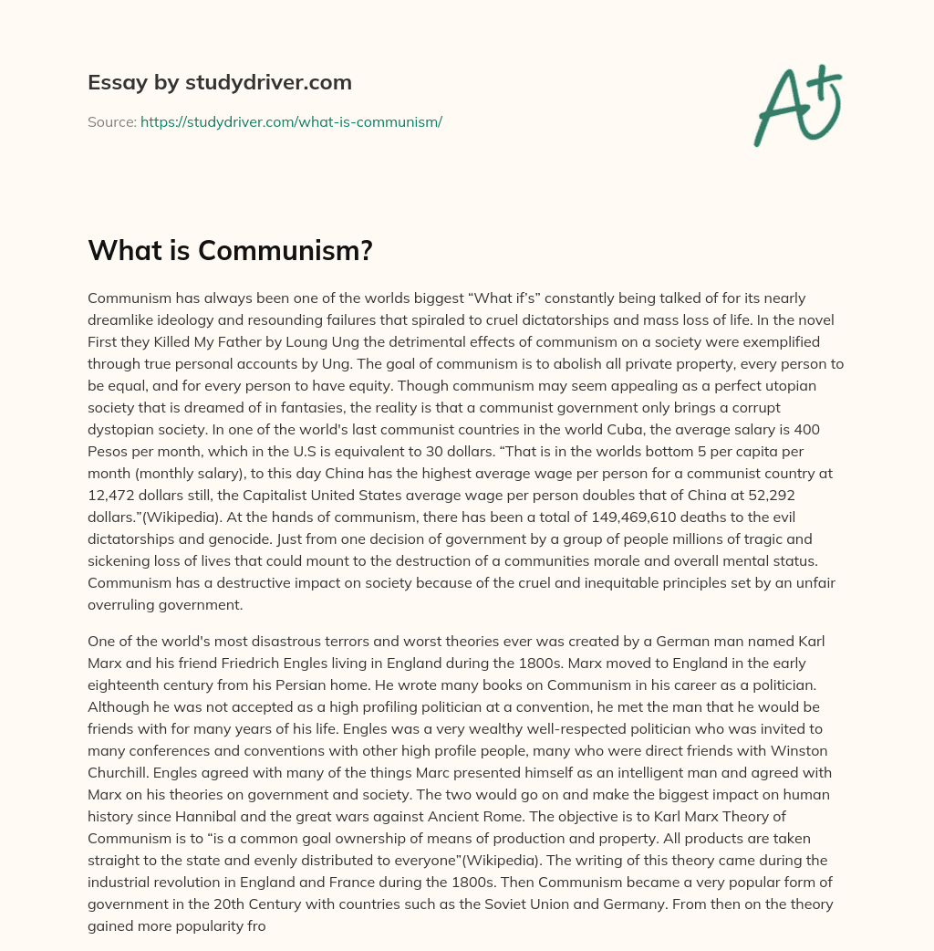 What is Communism? essay
