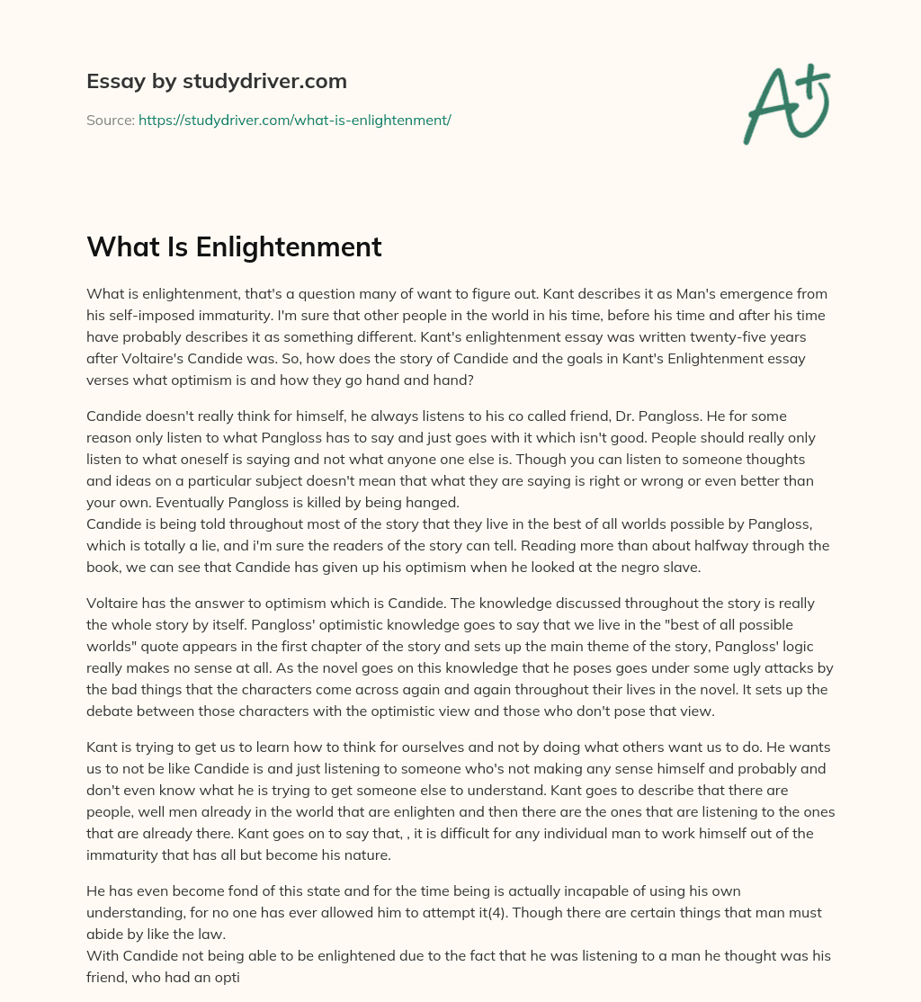 What is Enlightenment essay